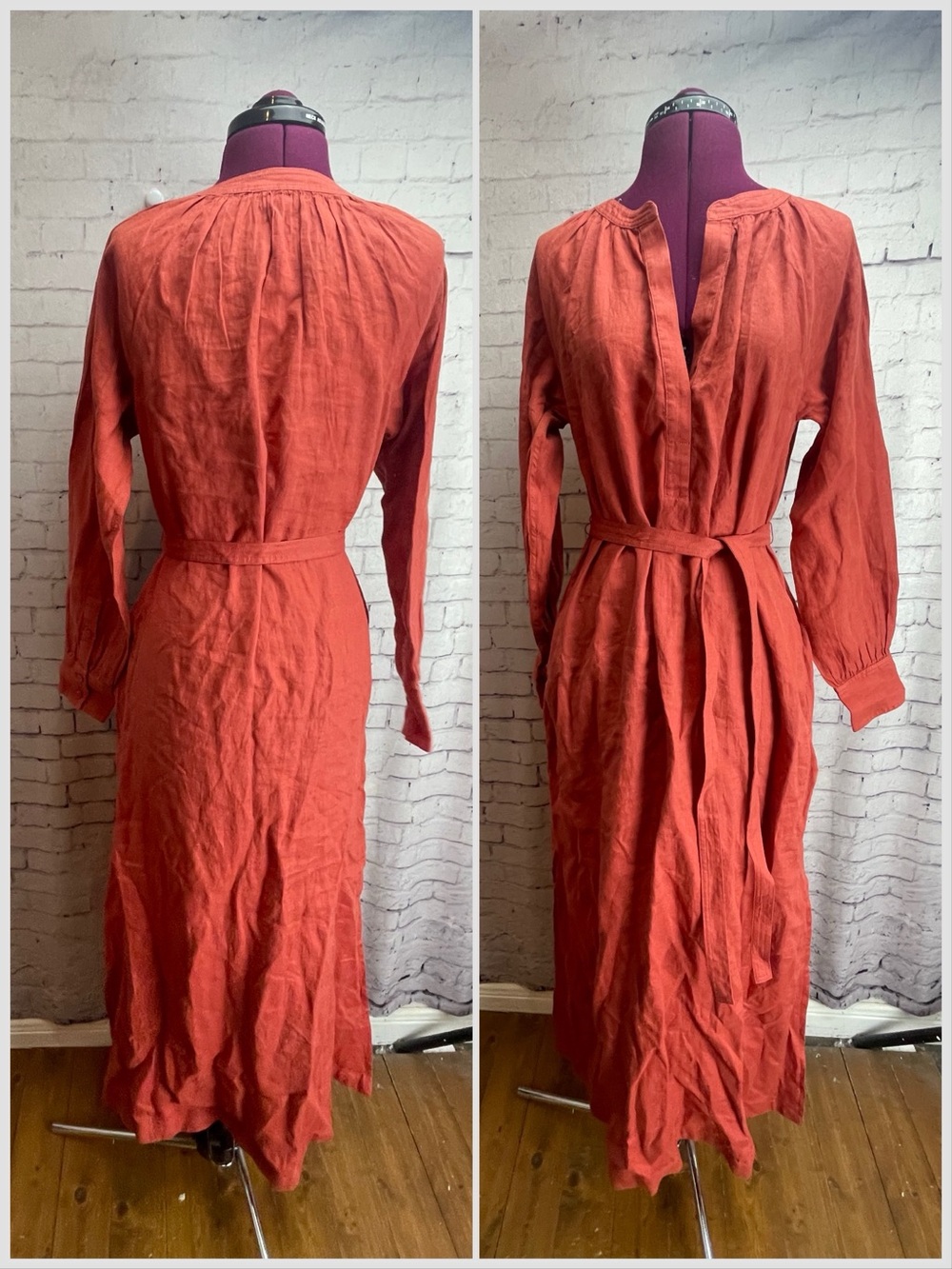 J. Crew Rust Orange Midi Dress with Belt